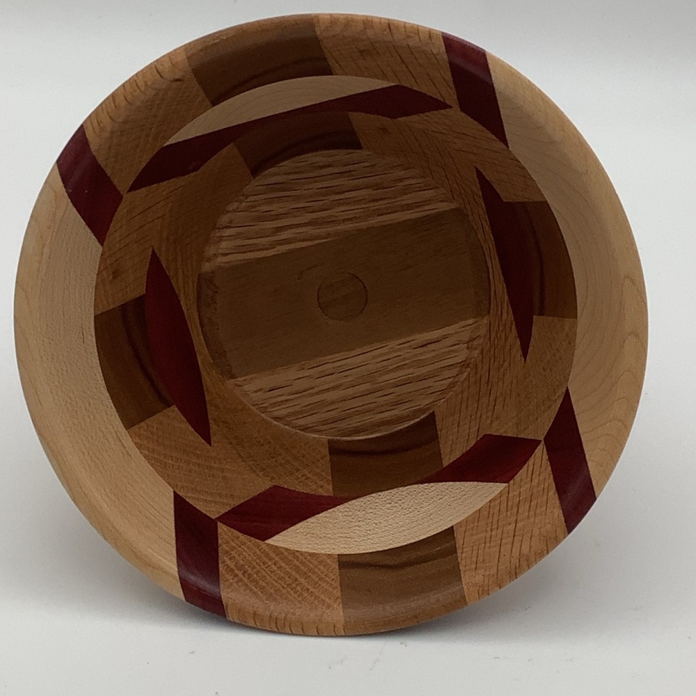 Three Artisan Segmented Wood Bowls - Picture 3 of 11